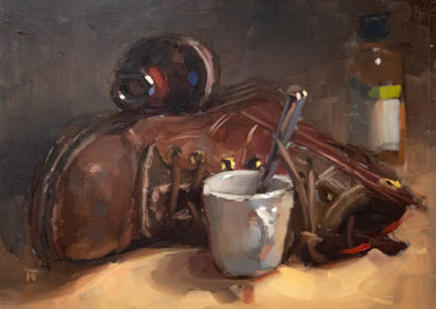 Thomas Ruckstuhl, Brunch, Öl auf MDF, ca. 30x 40 cm