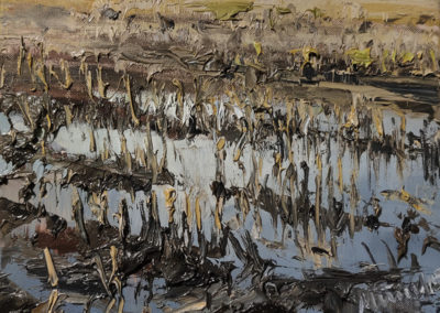 Mathias Meinel, Feld VI, Öl auf Leinwand, ca. 24 x 30 cm
