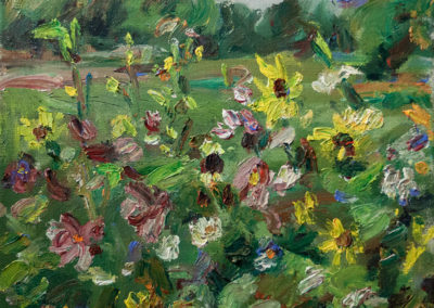 Maike Lipp, Sommerwiese, Öl auf Leinwand, ca. 34 x 40 cm
